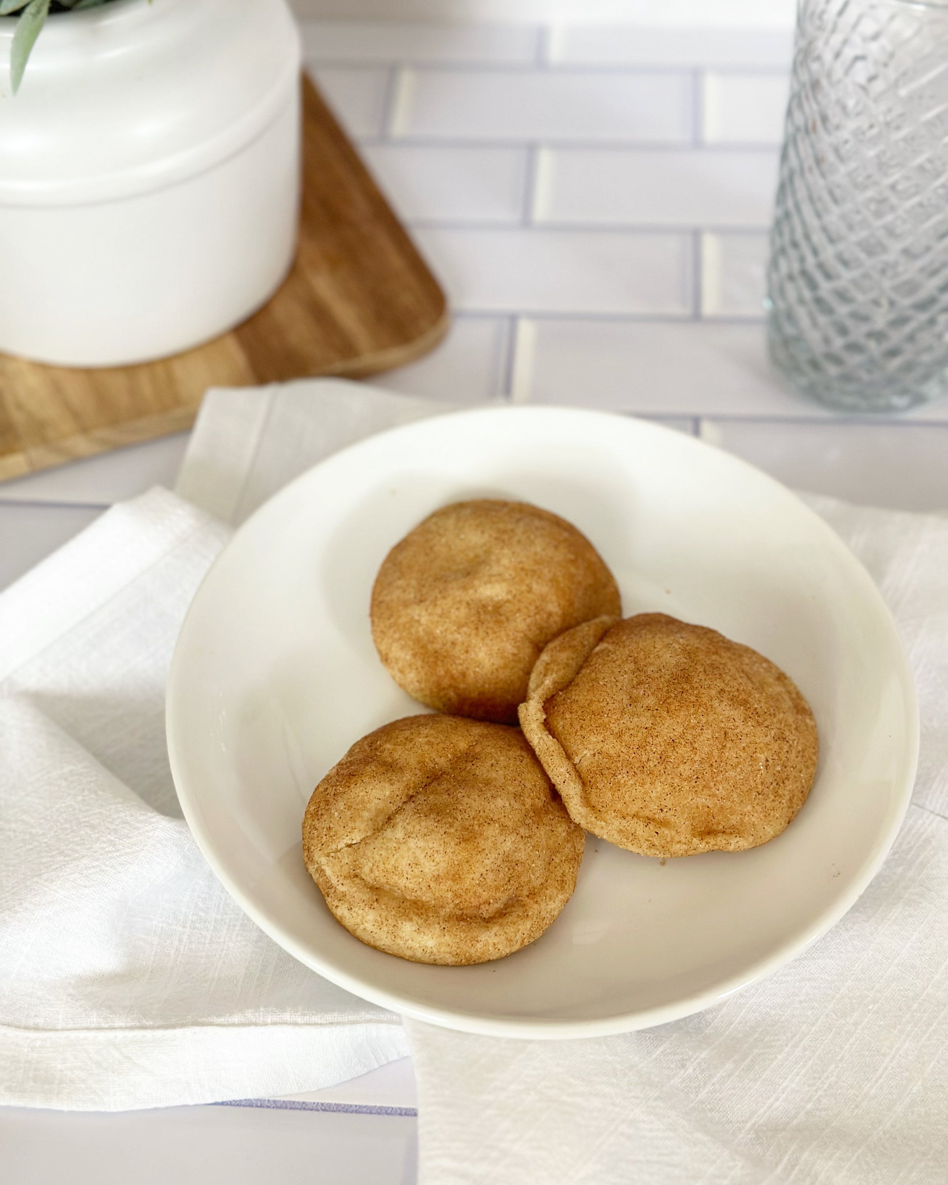 snickerdoodle cookies on a plate